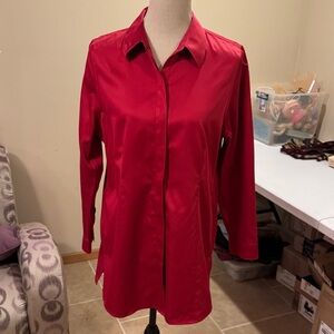 Chico's Vibrant Red Button-Down Shirt